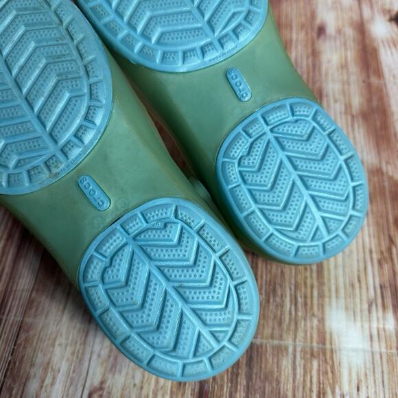 Crocs CARLIE Size 8 Blue Green Mary Jane Sandals Clogs Slide Closed Toe Shoes - Picture 9 of 12